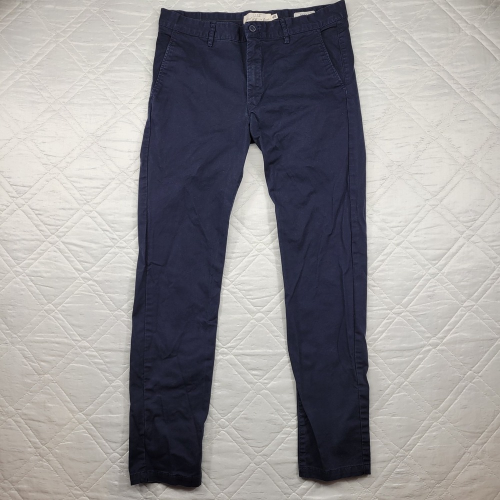 H&M L.O.G.G. skinny fit blue chino pants‎ size 32X30